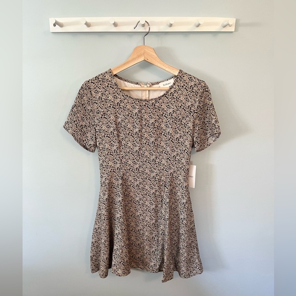 Bohme Floral Mini Dress - Cream and Brown - Picture 3 of 6
